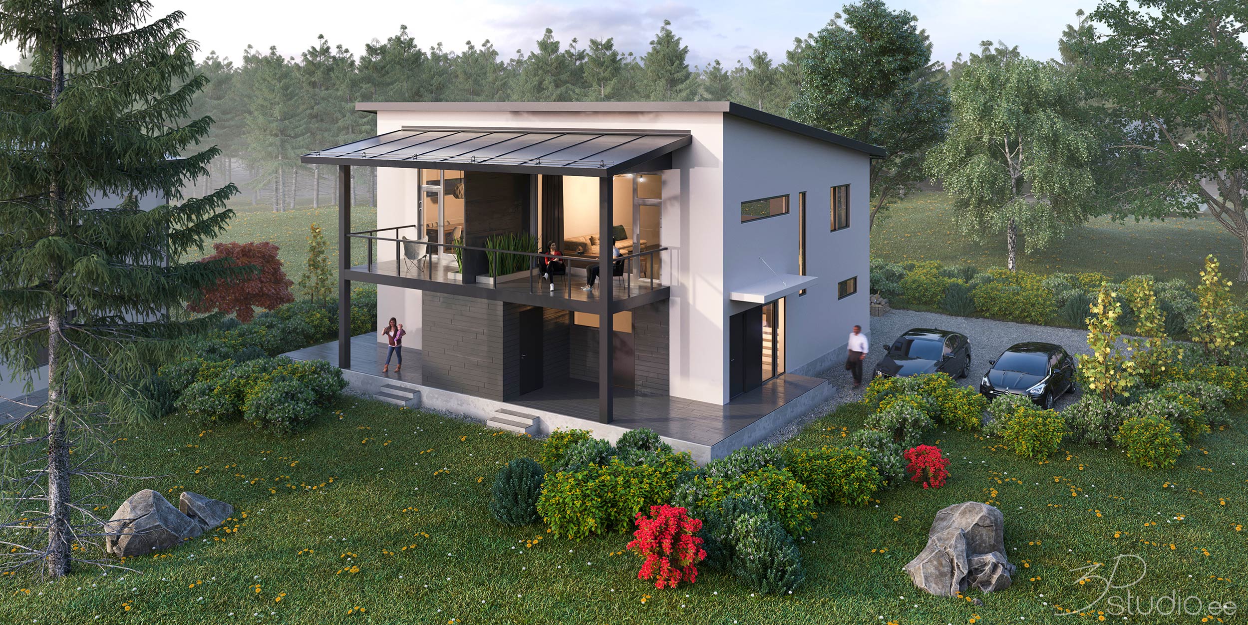 3D, Rendering, Architecture, Exterior
