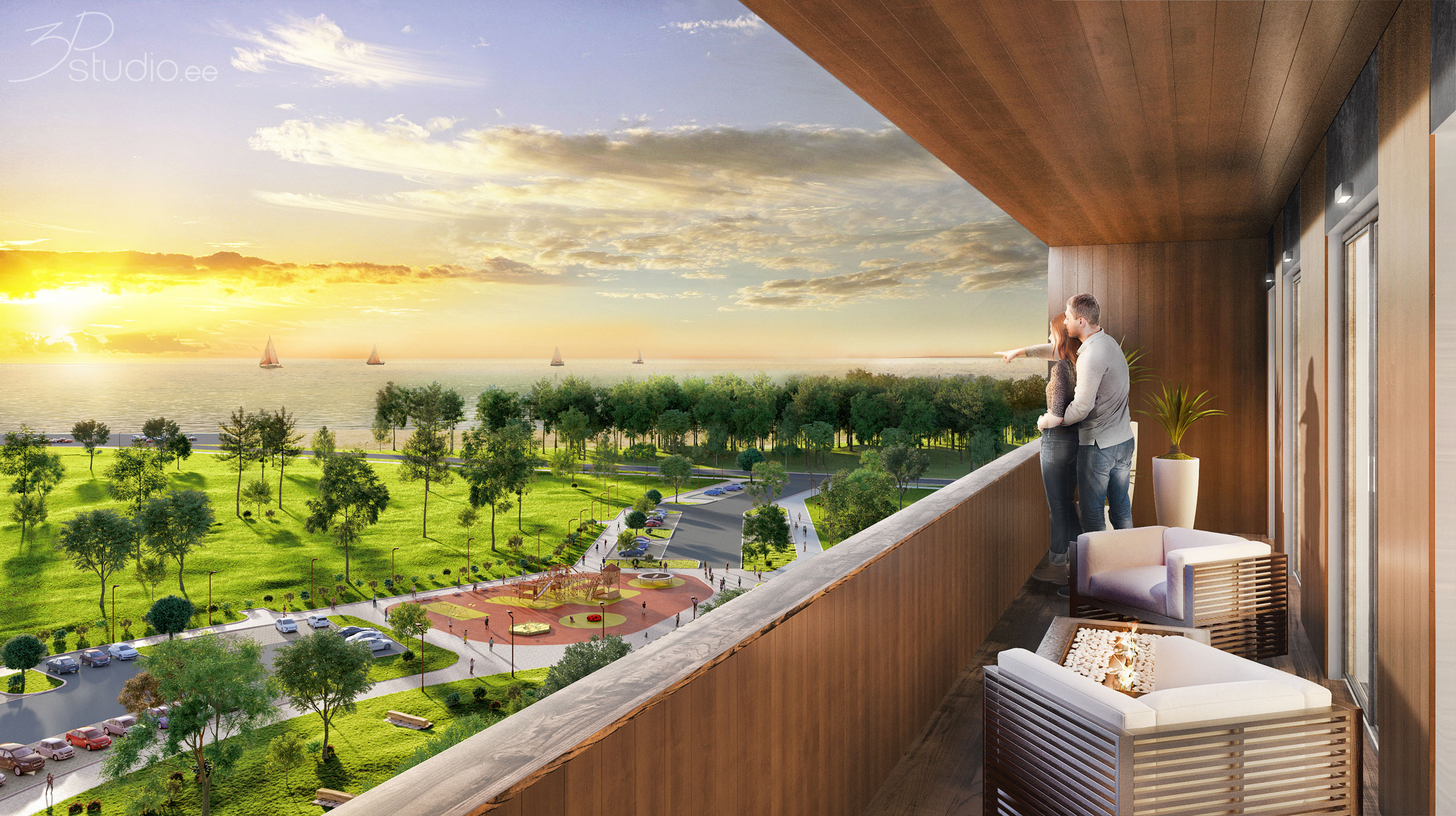 Lahepea 7, merevaade, droonipilt 3D