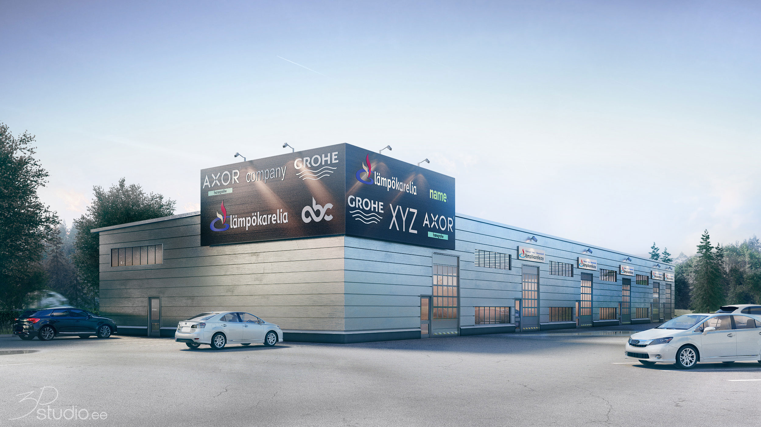 laohoone, töökoda, välispilt, 3d, soome