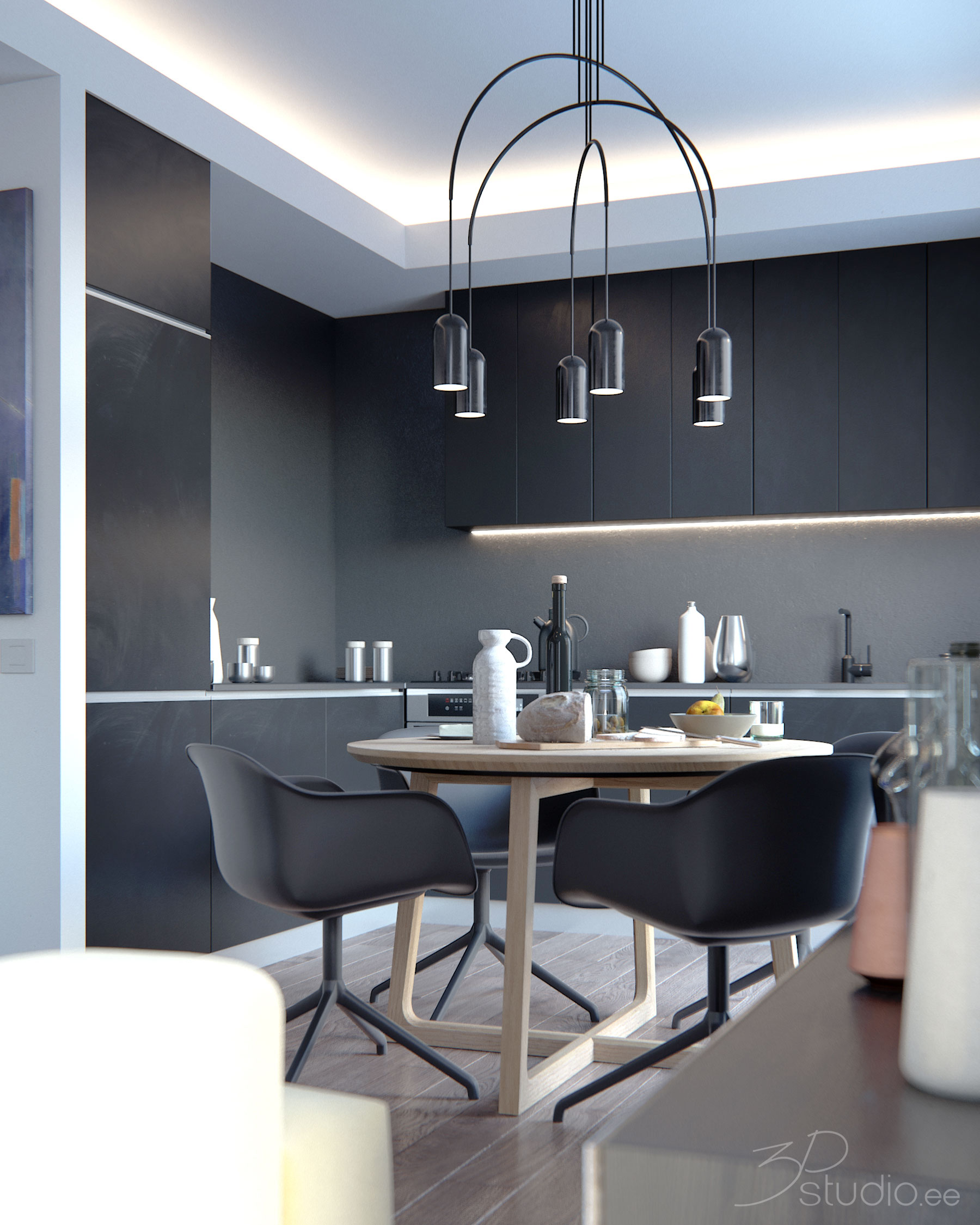 köök, 3d render, cgi